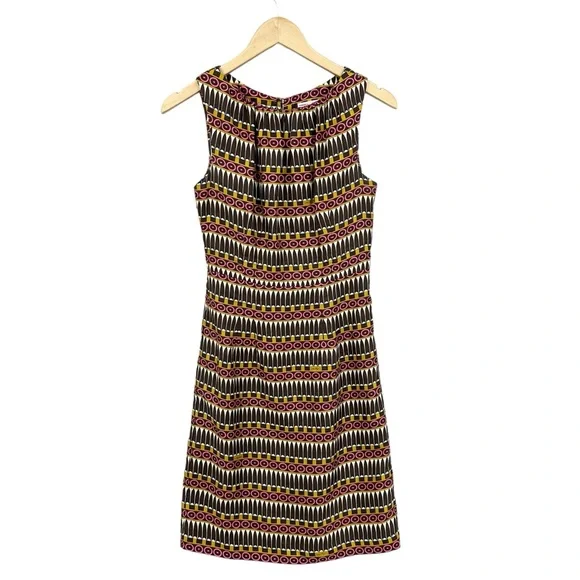 milly of new york silk dress MILLY of New York Geometric Silk Dress Size 8